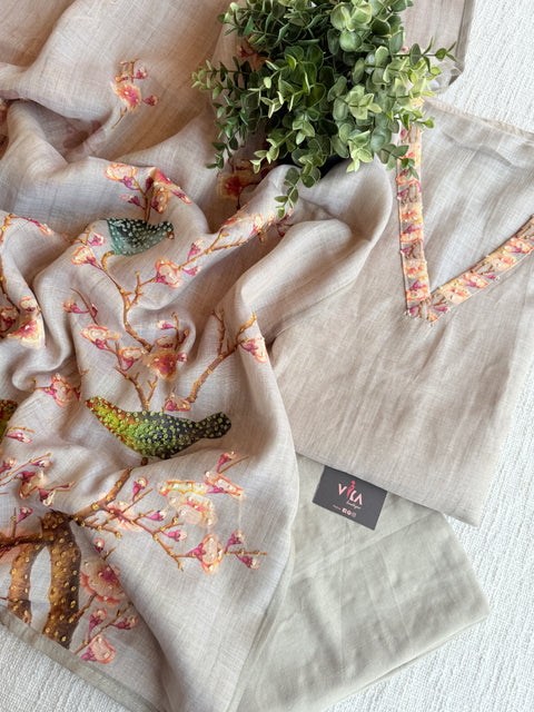 Knot work silk cotton suit material