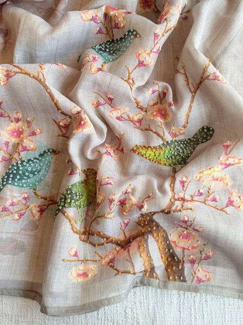 Knot work silk cotton suit material