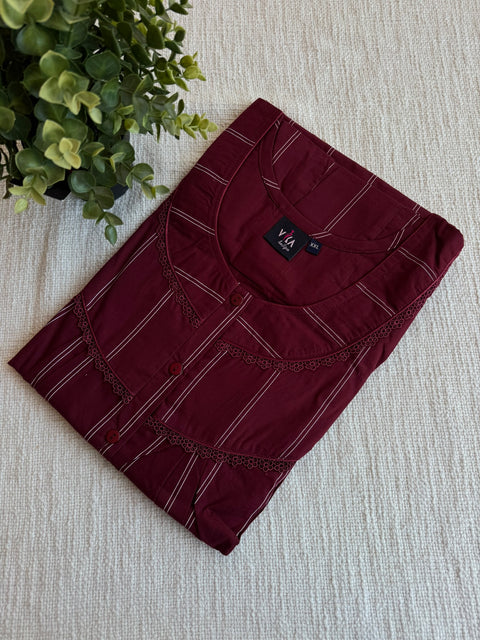 XXL size Printed Italian cotton nighty