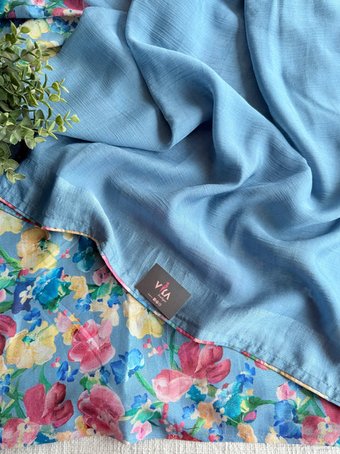 Chiffon saree with Printed blouse