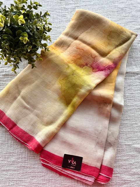 Digital Printed Pure Linen saree