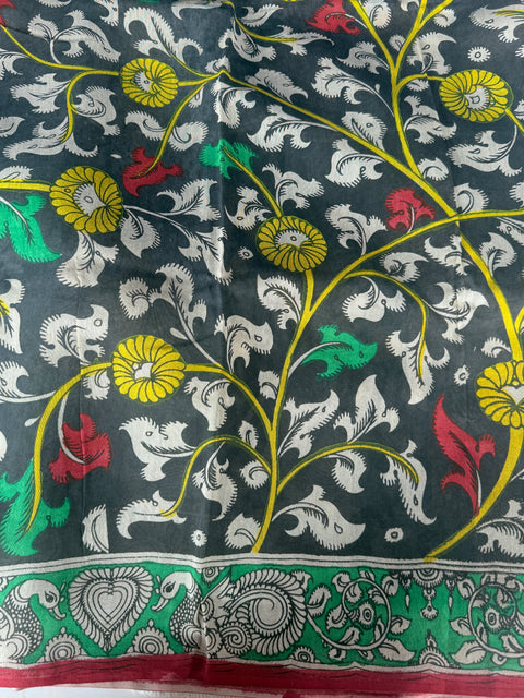 Pen kalamkari chanderi silk saree