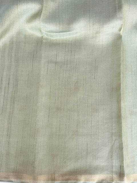Golden embroidery silk cotton saree