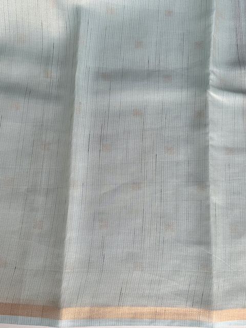 Golden embroidery silk cotton saree