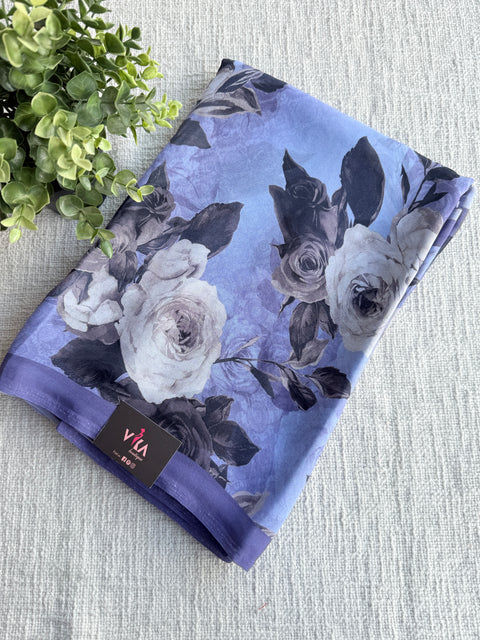 Floral printed georgette saree