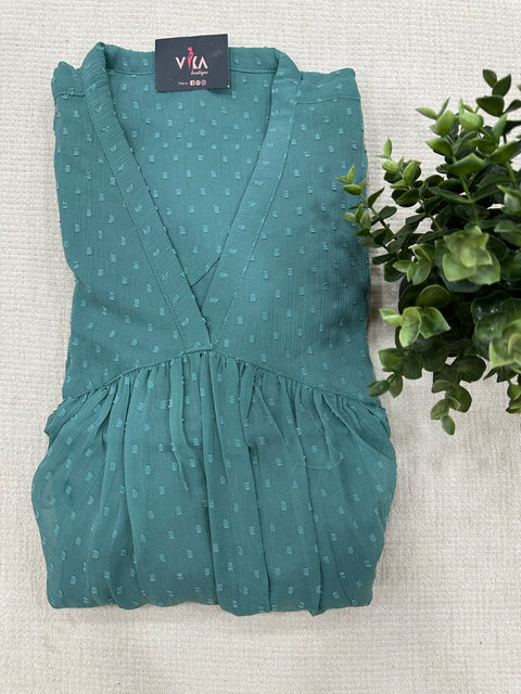 Brasso poly chiffon musturd kurti