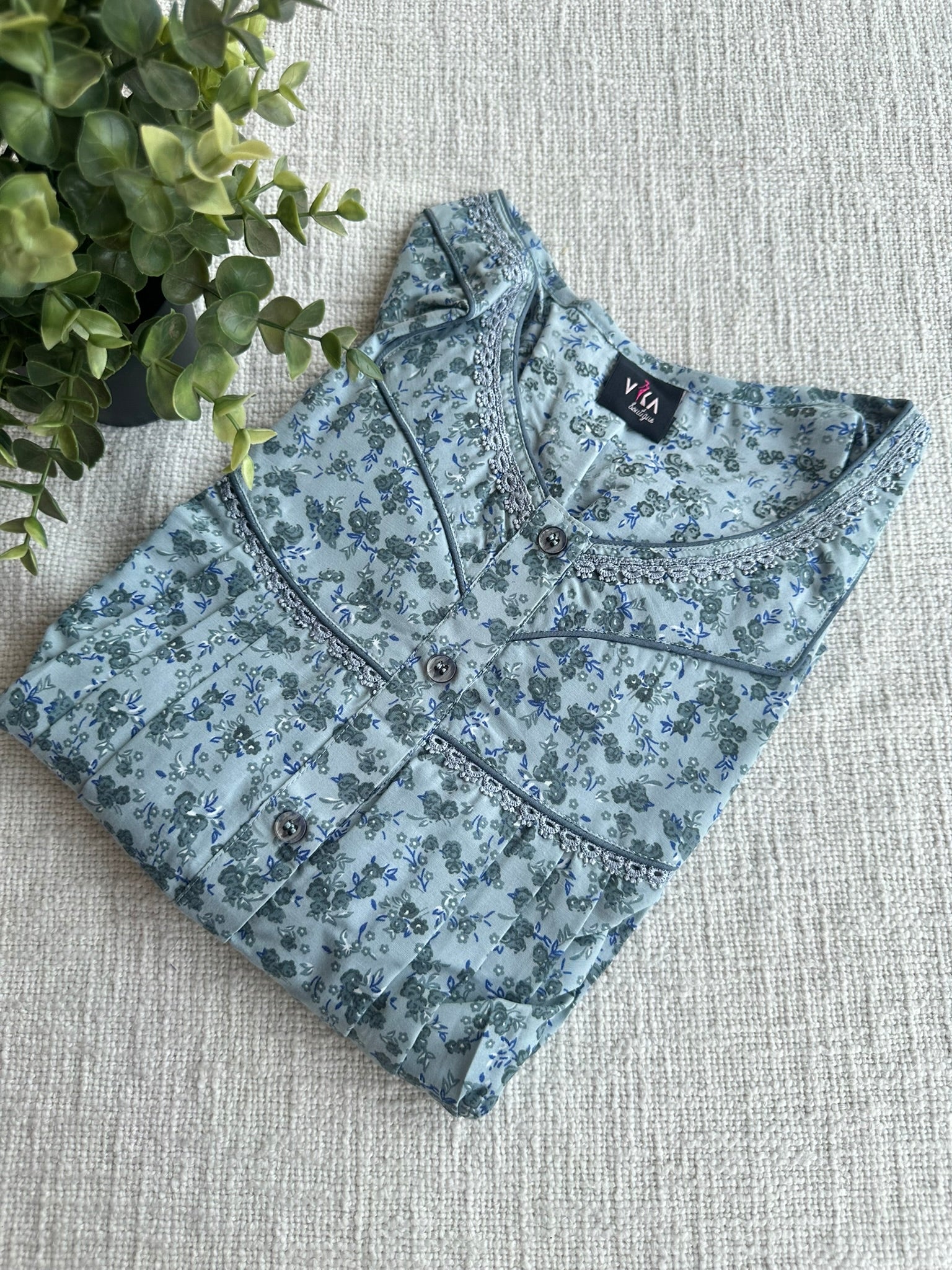 L size printed Poly Cotton nighty – VIKA Boutique