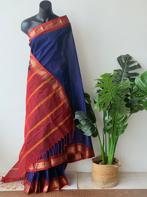 Weaving border poly cotton saree