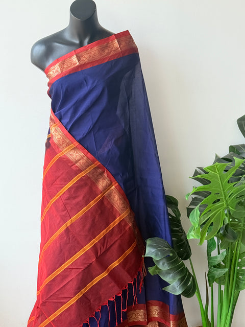 Weaving border poly cotton saree