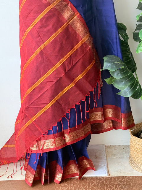 Weaving border poly cotton saree