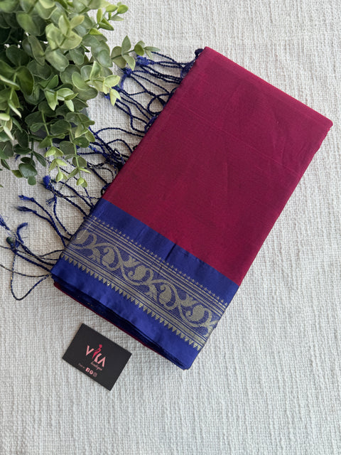 Weaving border poly cotton saree