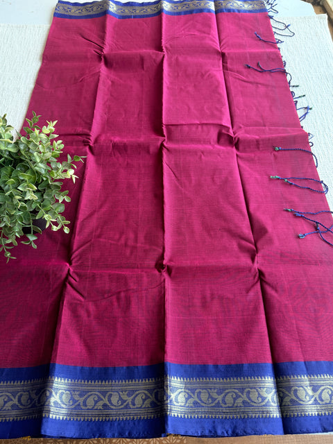 Weaving border poly cotton saree