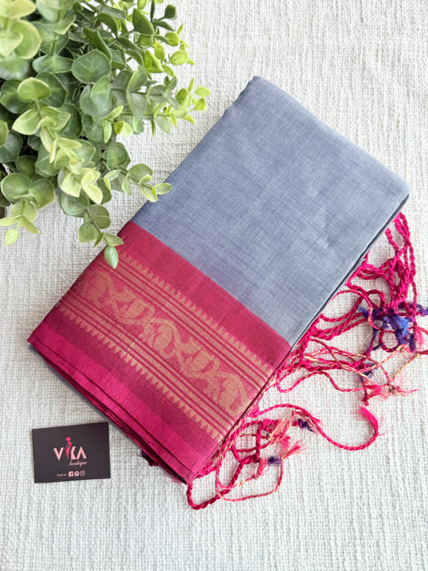 Weaving border poly cotton saree
