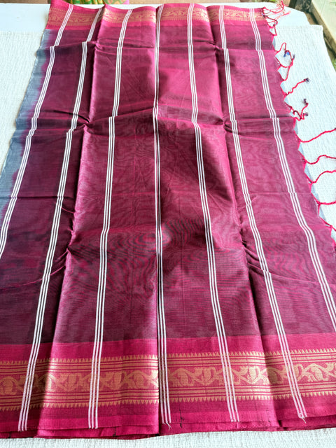 Weaving border poly cotton saree