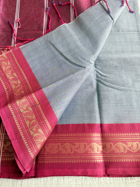Weaving border poly cotton saree