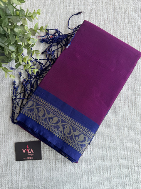 Weaving border poly cotton saree