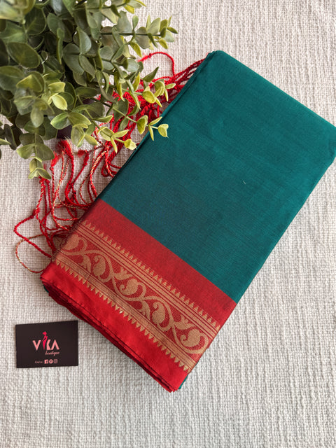 Weaving border poly cotton saree