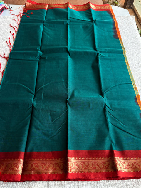 Weaving border poly cotton saree