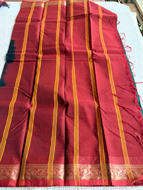 Weaving border poly cotton saree
