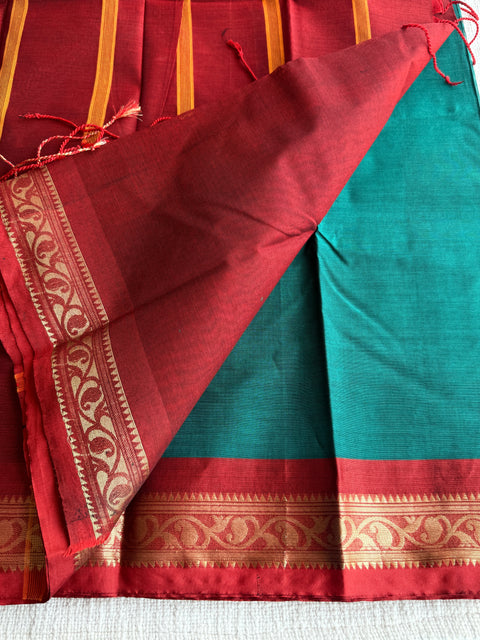 Weaving border poly cotton saree