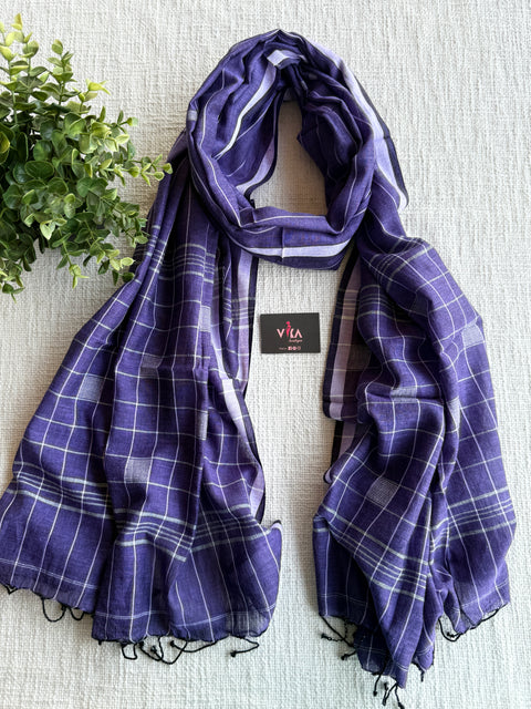Jamdani Handloom Cotton Stole with Tassels
