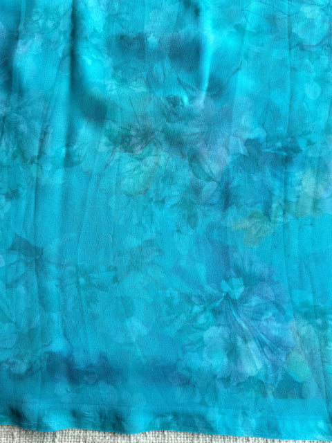 Floral printed georgette saree
