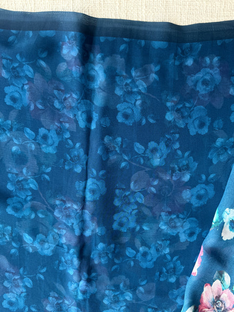Floral printed georgette saree