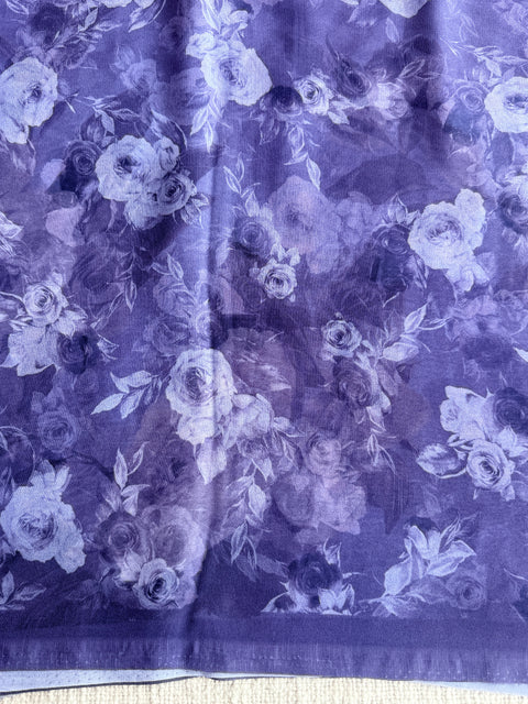 Floral printed georgette saree
