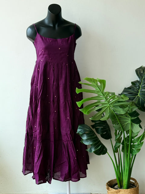 Purple layered Maxi Gown