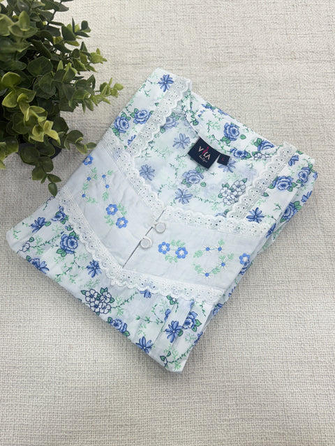 Floral Printed poly cotton nighty