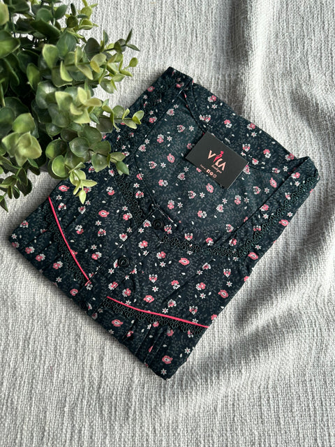 L and XL size printed viscose nighty