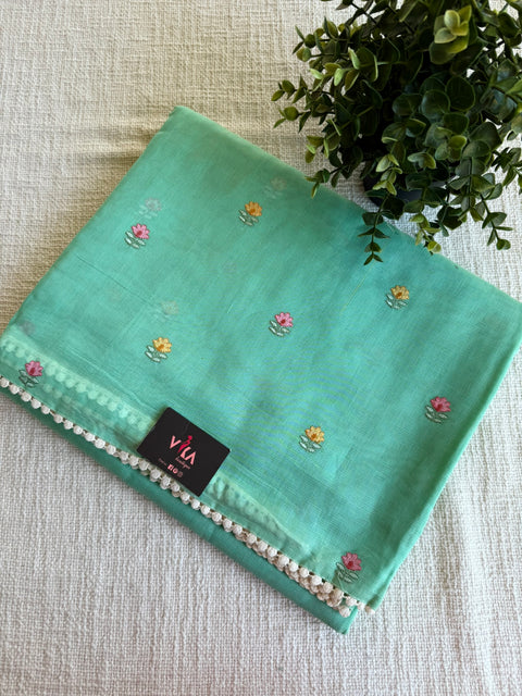 Floral Emb kota cotton saree