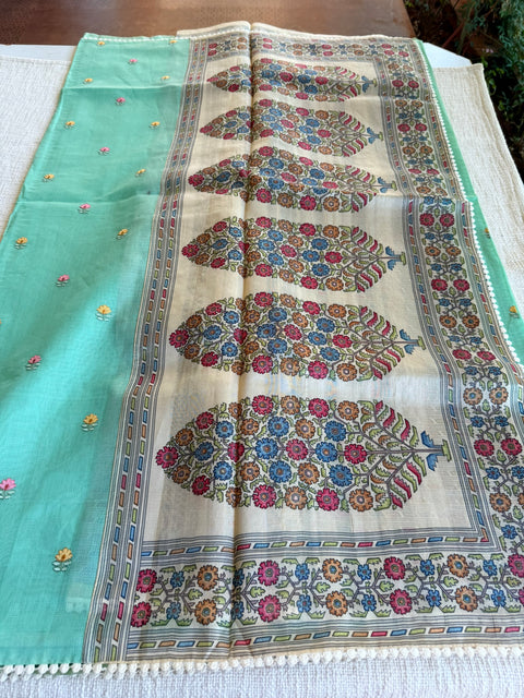 Floral Emb kota cotton saree
