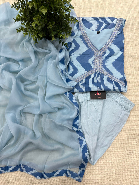 Readymade mirror work kurta pant set