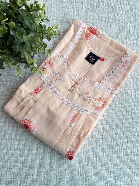 L size Celebrity cotton Emb nighty
