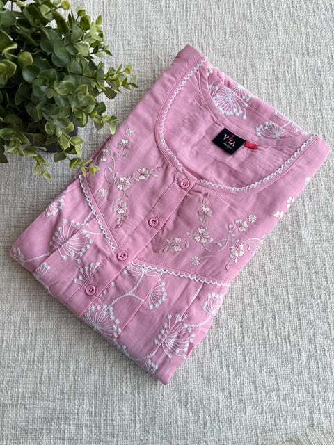 L size Celebrity cotton Emb nighty