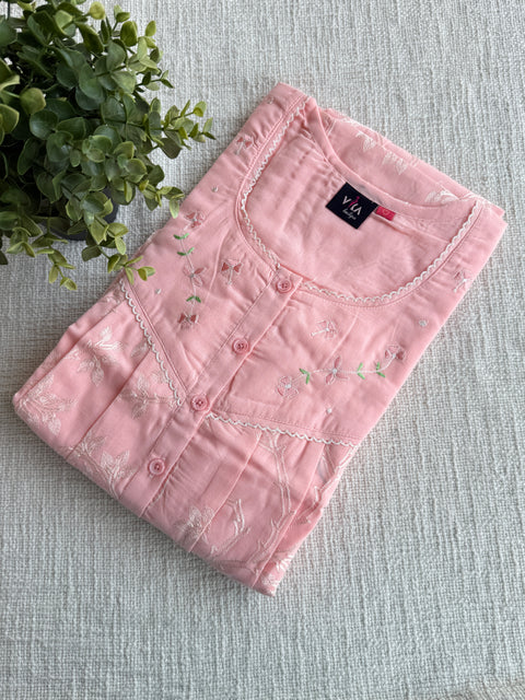 L size Celebrity cotton Emb nighty
