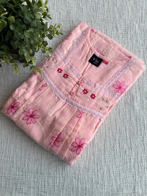 L size Celebrity cotton Emb nighty