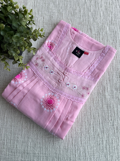L size Celebrity cotton Emb nighty