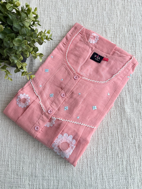 L size Celebrity cotton Emb nighty