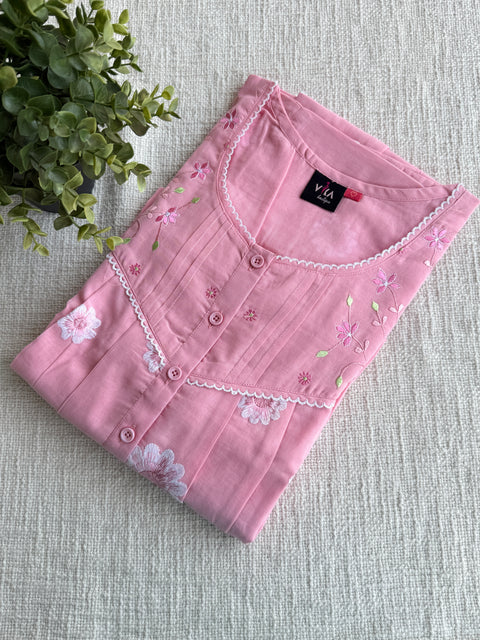 L size Celebrity cotton Emb nighty