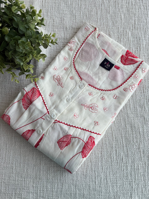 XL size Celebrity cotton Emb nighty
