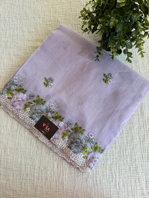 Cut work Embroidery super net saree