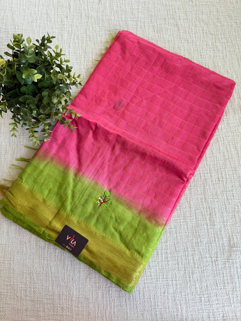 Bhag zari checked saree with blouse