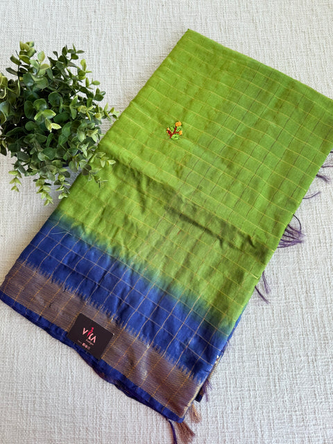 Bhag zari checked saree with blouse