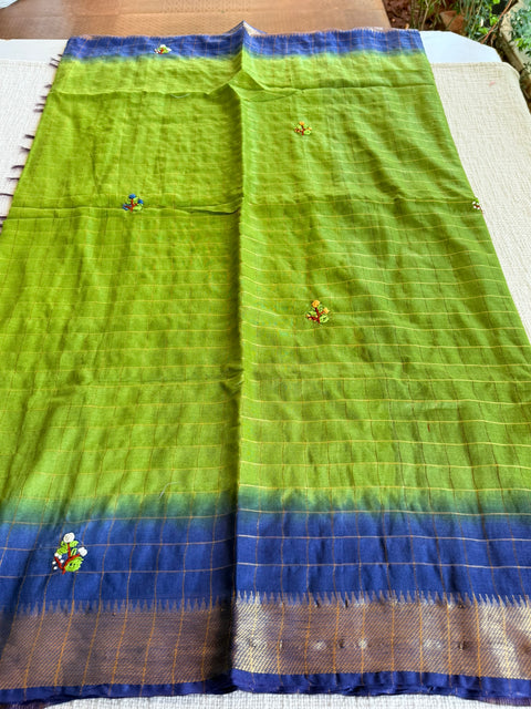 Bhag zari checked saree with blouse