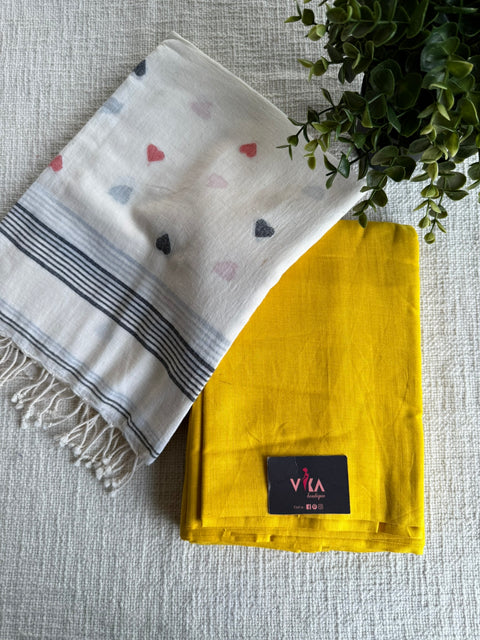 Cotton rayon suit set with jamdani dupatta