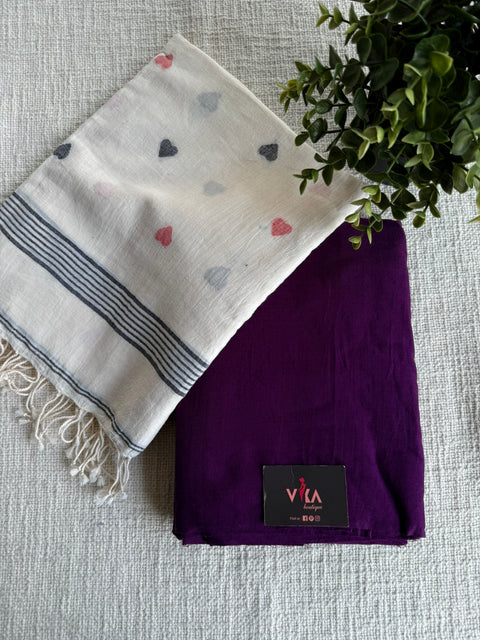 Cotton rayon suit set with jamdani dupatta