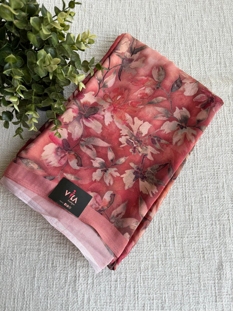 Digital printed crepe saree