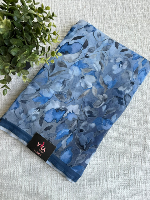 Digital printed crepe saree